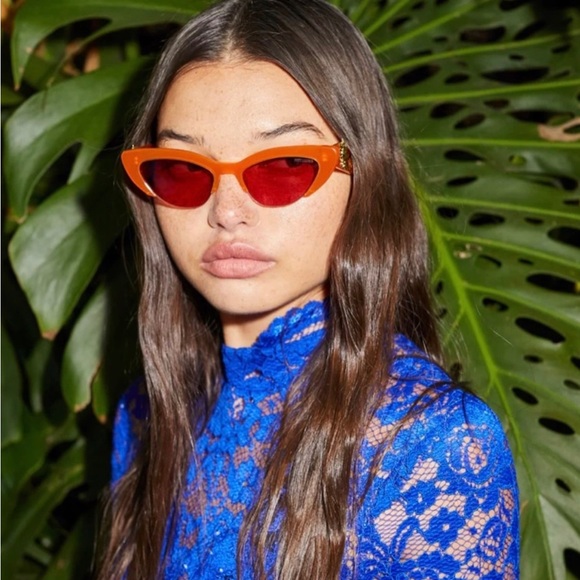 NEW Poppy Lissiman designer Solstice amber cateye sunglasses. - Picture 2 of 11